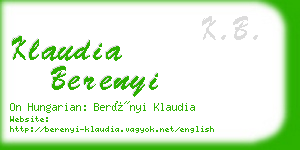 klaudia berenyi business card